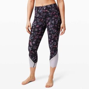 Lululemon Wunder Under Crop High-Rise‎ Leggings, Floral (Sz 10)